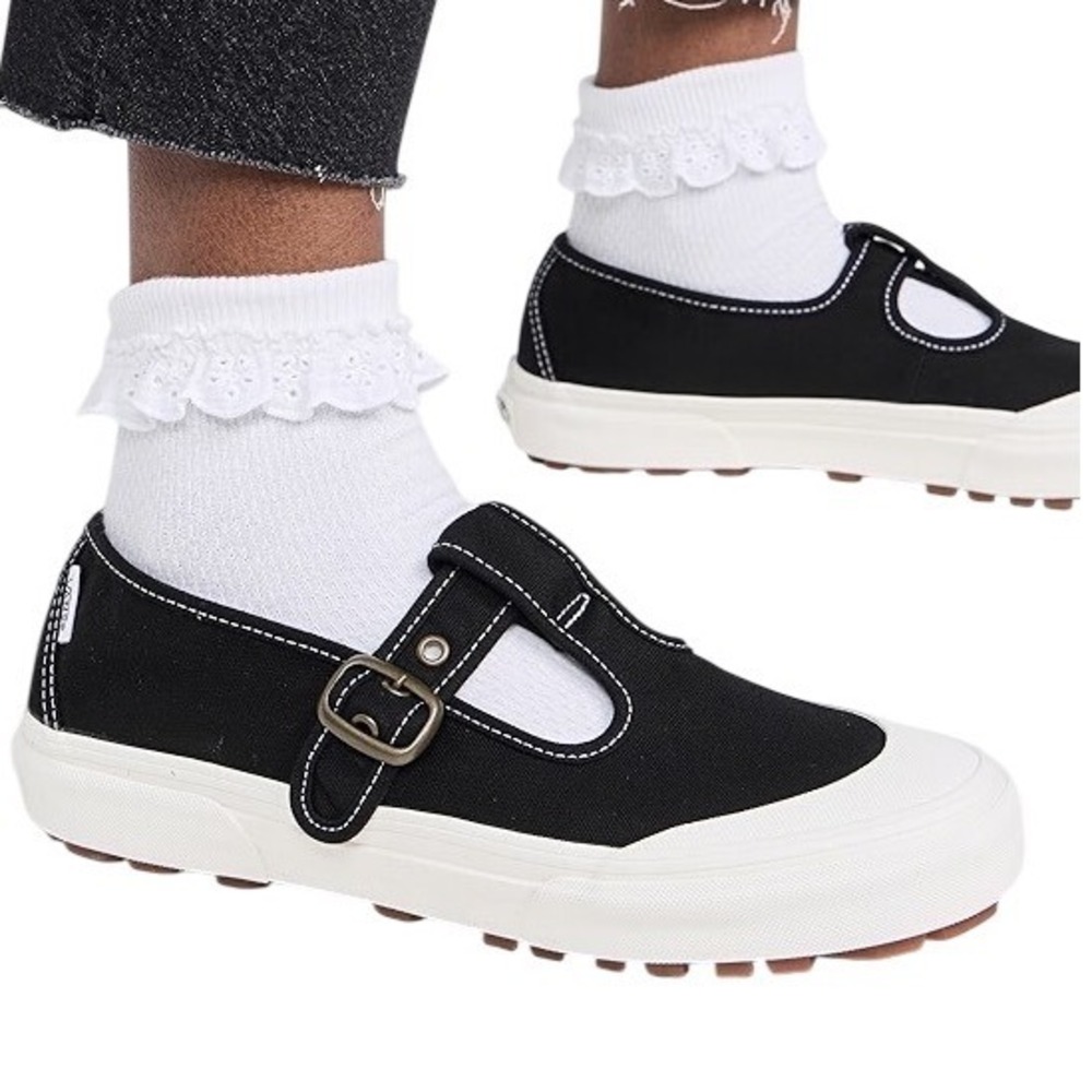 Vans Black and White Mary Jane Sneakers